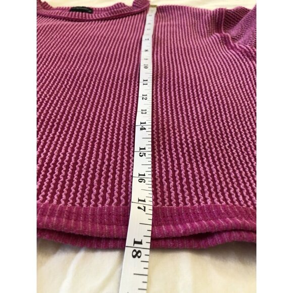 Originality Pink Ribbed Cropped Long Sleeve Top Womens XS y2k Coquette Feminine - Picture 7 of 7